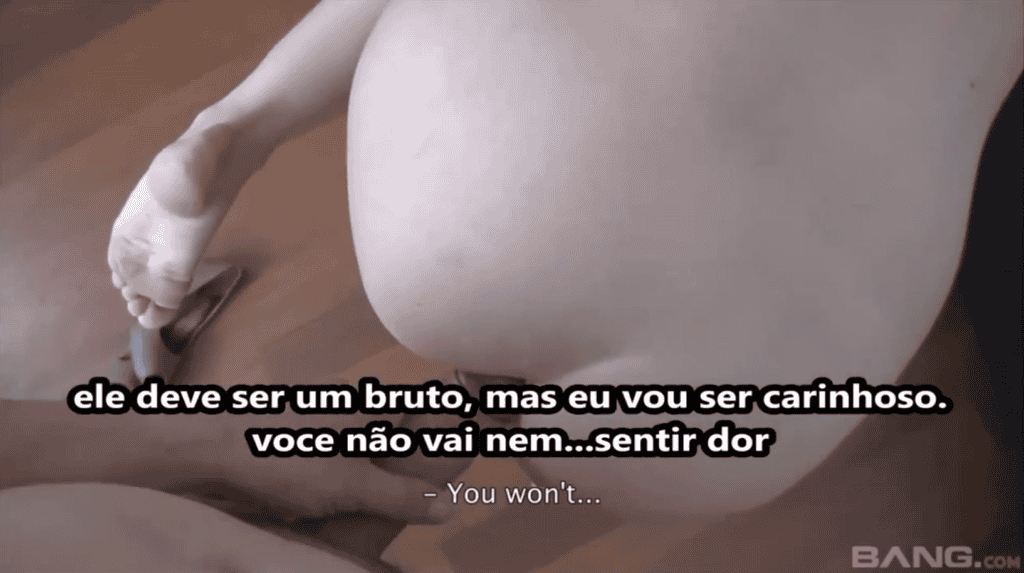 Porno legendado anal com novinha dando o cu pro cara que tem o pau grande e grosso.