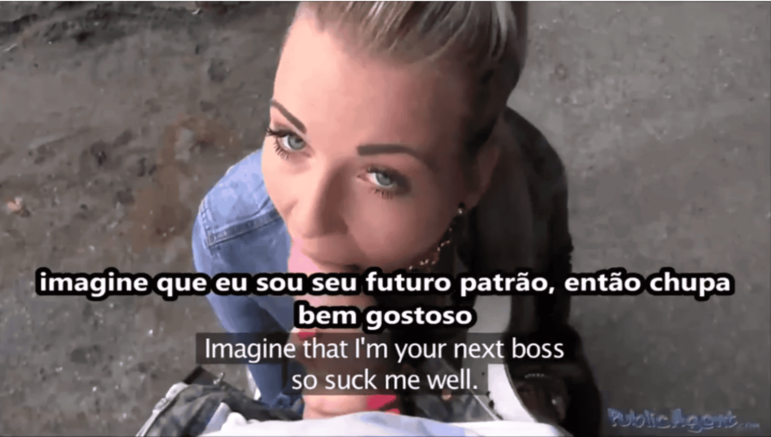 Vídeos de sexo legendados com garotas fazendo tudo por trabalho, até mamando gostoso uma piroca.