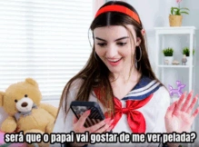 Enteada se masturbando pensando no papai – incesto legendado