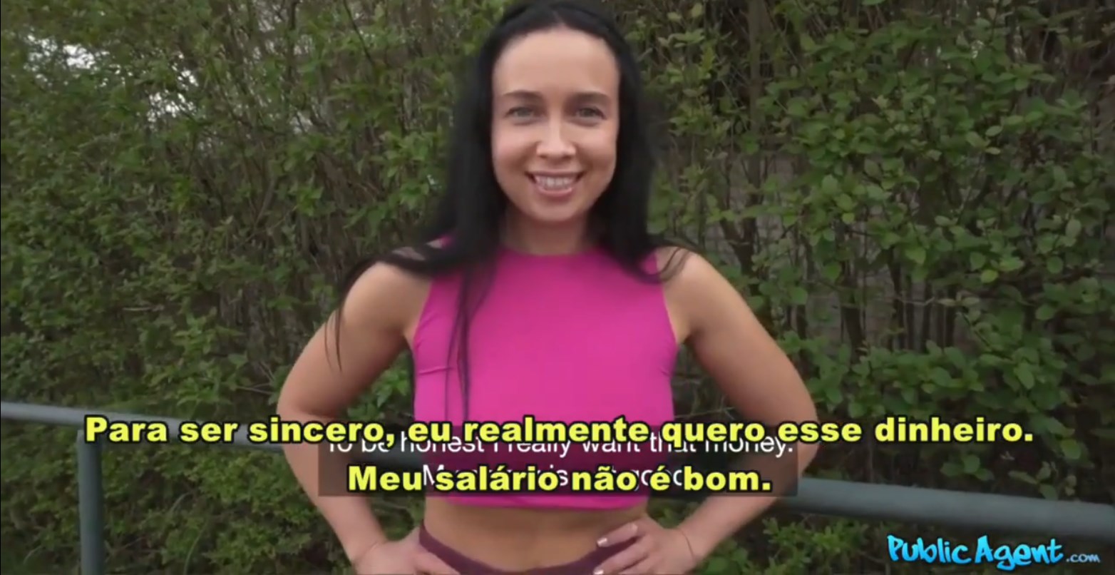 Public Agent legendado com safada aceitando desafio que envolve sexo, levando uma gozada intensa e gemendo alto de prazer