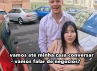 Sexo com japonesa peituda na frente do namorado – porno legendado