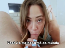 Irmão fudendo a irmã linda de olhos azuis – incesto legendado