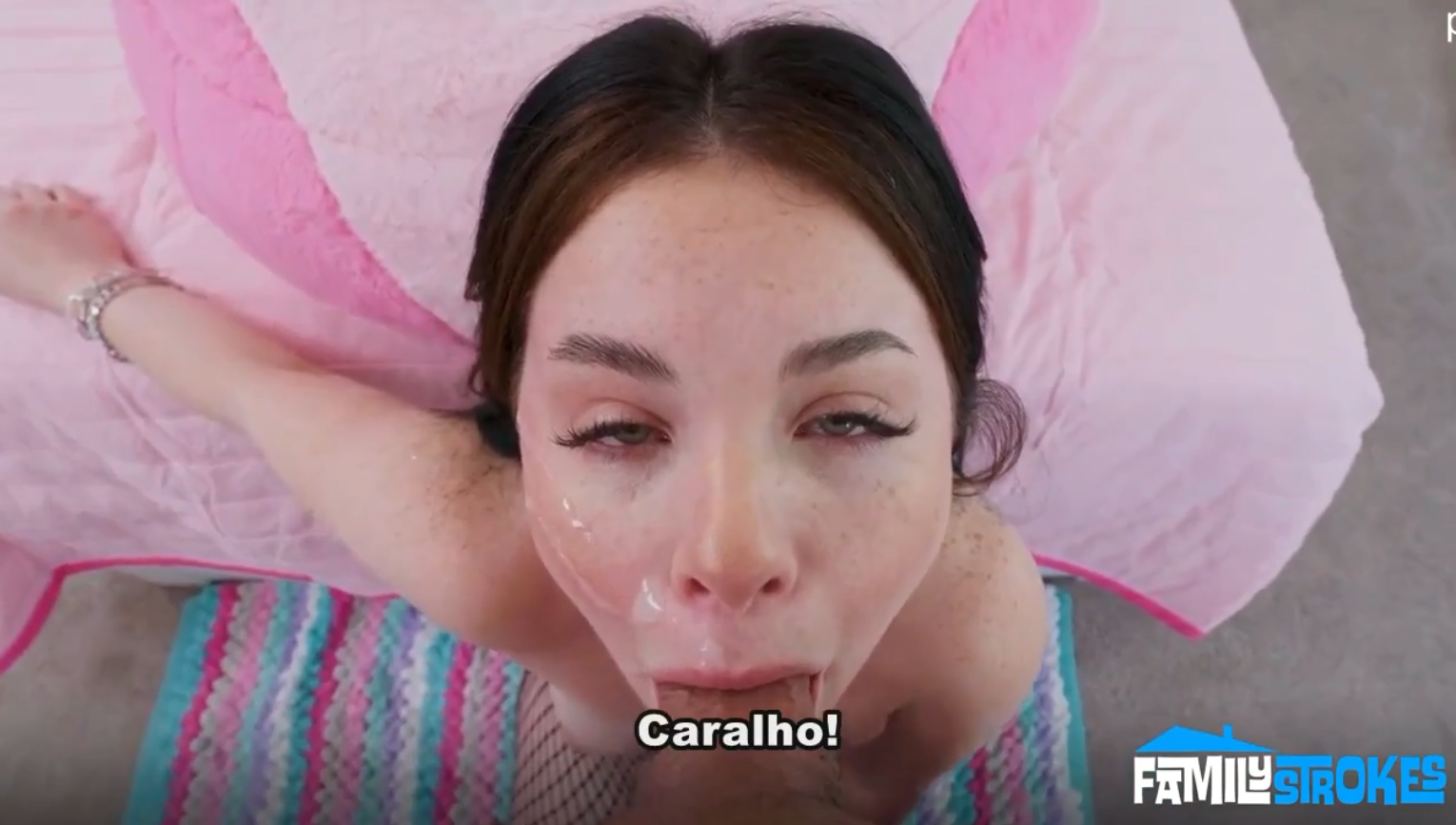 Sambapoorno novinha agradecendo o padrasto em um video Legendado perfeito, mostrando toda sua gratidão com um sorriso sacana